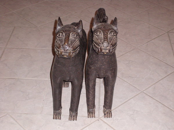 Leopardenpaar - Alt aus Benin